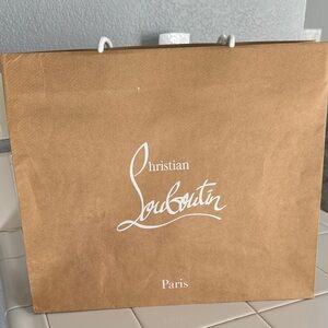 Christian Louboutin Tan Shopping Bag with White Logo